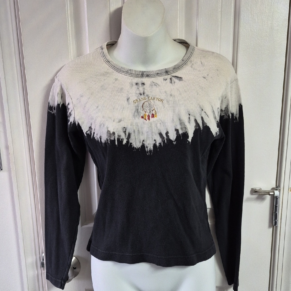 Tie-Dye Black & White Long Sleeve Grand Canyon Women's Top